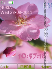 Spring Flowers Clock tema screenshot