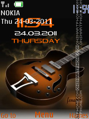 Guitar SWF Clock tema screenshot