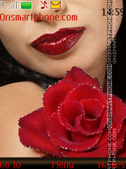 Girl with rose tema screenshot