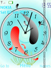 Fish Clock es el tema de pantalla