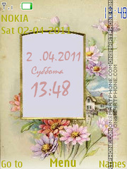 Flower Clock tema screenshot