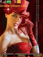 Lady in red tema screenshot