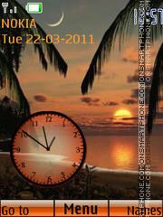 Beach Clock 02 tema screenshot