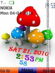 Mushroom Clock 01 tema screenshot