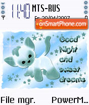 Animated Good Night. theme screenshot