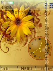 Flowers Clock 02 tema screenshot