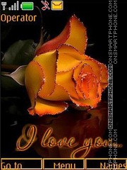 Orange roses anim swf theme screenshot