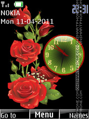Roses Clock 01 Theme-Screenshot