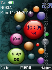 Скриншот темы Color Bubbles Clock