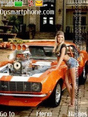 Chevrolet Camaro SS 1969 and Girl tema screenshot