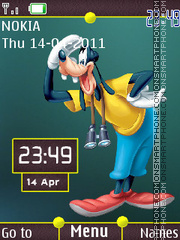 Cartoon Goofy Design Clock tema screenshot