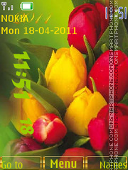 Tulips Clock tema screenshot