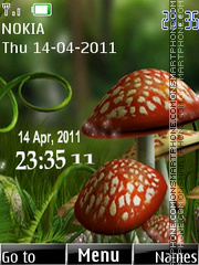 Mushrooms Clock theme screenshot