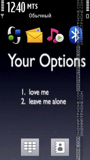 Your Options es el tema de pantalla