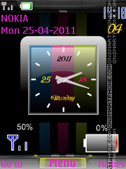 Analog Colors Clock Battery tema screenshot