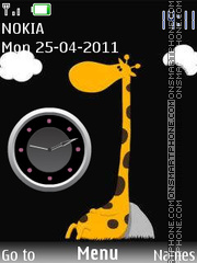 Giraffe Clock tema screenshot