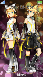 Capture d'écran Rin & Len Kagamine thème