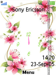 Flower Clock 07 tema screenshot