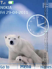 Скриншот темы White Bear Clock