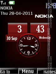 Nokia Dual Clock 03 tema screenshot