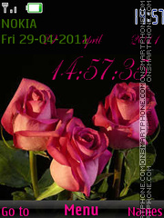 Rose Clock 01 tema screenshot