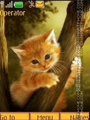 Скриншот темы Red kitten anim