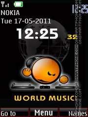 World Music Clock theme screenshot