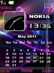 Nokia Calender Clock tema screenshot