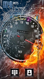 Скриншот темы Fire speedometer