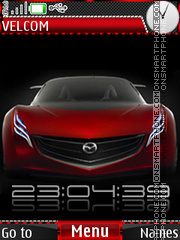 Скриншот темы Mazda red clock