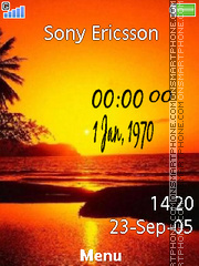 Sunset Clock 02 tema screenshot