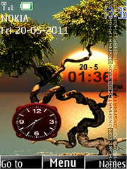 Sunset Clock 03 tema screenshot