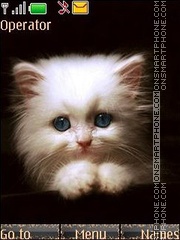 White kitten anim Theme-Screenshot