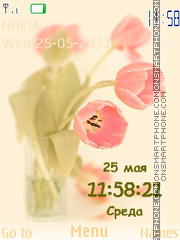 Tulips Clock tema screenshot