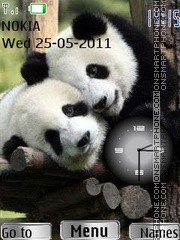 Panda Clock es el tema de pantalla