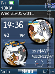 Скриншот темы Tom and Jerry Clock 3d