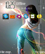 Neon Music Girl theme screenshot