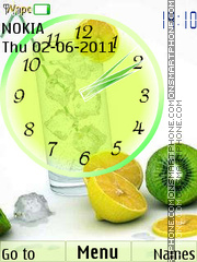 Fruit Cocktail Clock tema screenshot