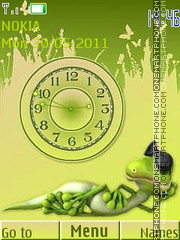 Funny Reptile Clock tema screenshot