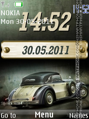 Car and Digital Date Clock tema screenshot