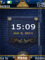 Скриншот темы Jeans clock