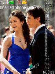Elena and Damon at Masquerade Ball theme screenshot