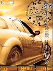 Скриншот темы Beautiful Car and Clock