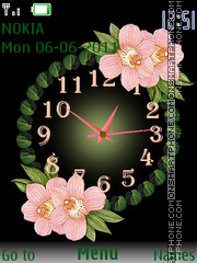 Orchid Clock tema screenshot