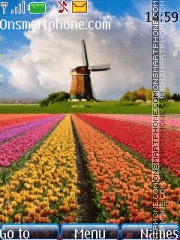 Скриншот темы Flower Fields and Windmill