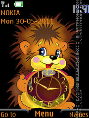 Скриншот темы Cartoon Lion Clock