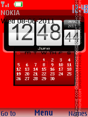 Скриншот темы Calender Clock Grass