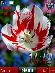 Скриншот темы Red Flower Clock