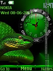 Скриншот темы Green Snake Clock